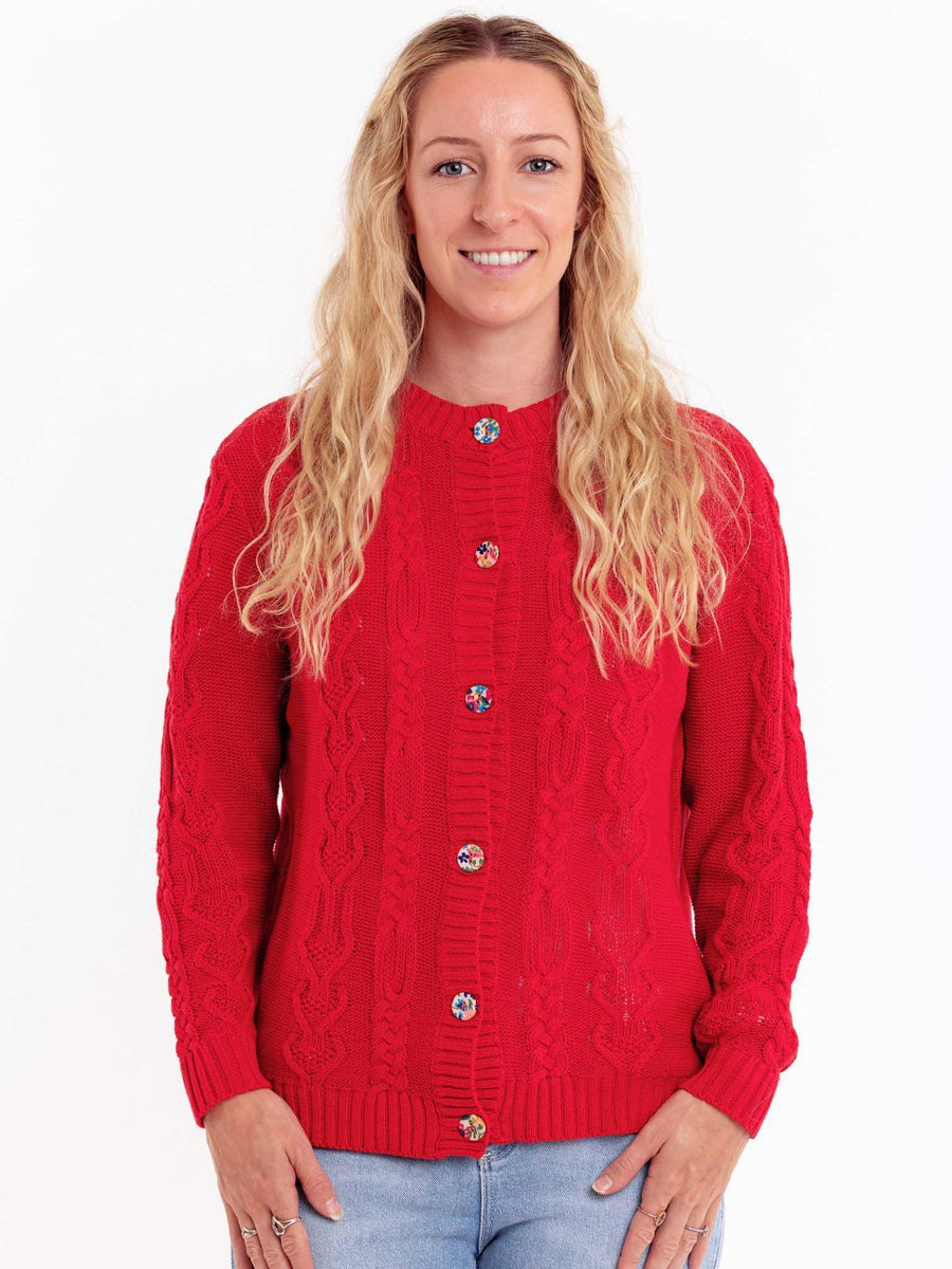 Red cardigan australia sales