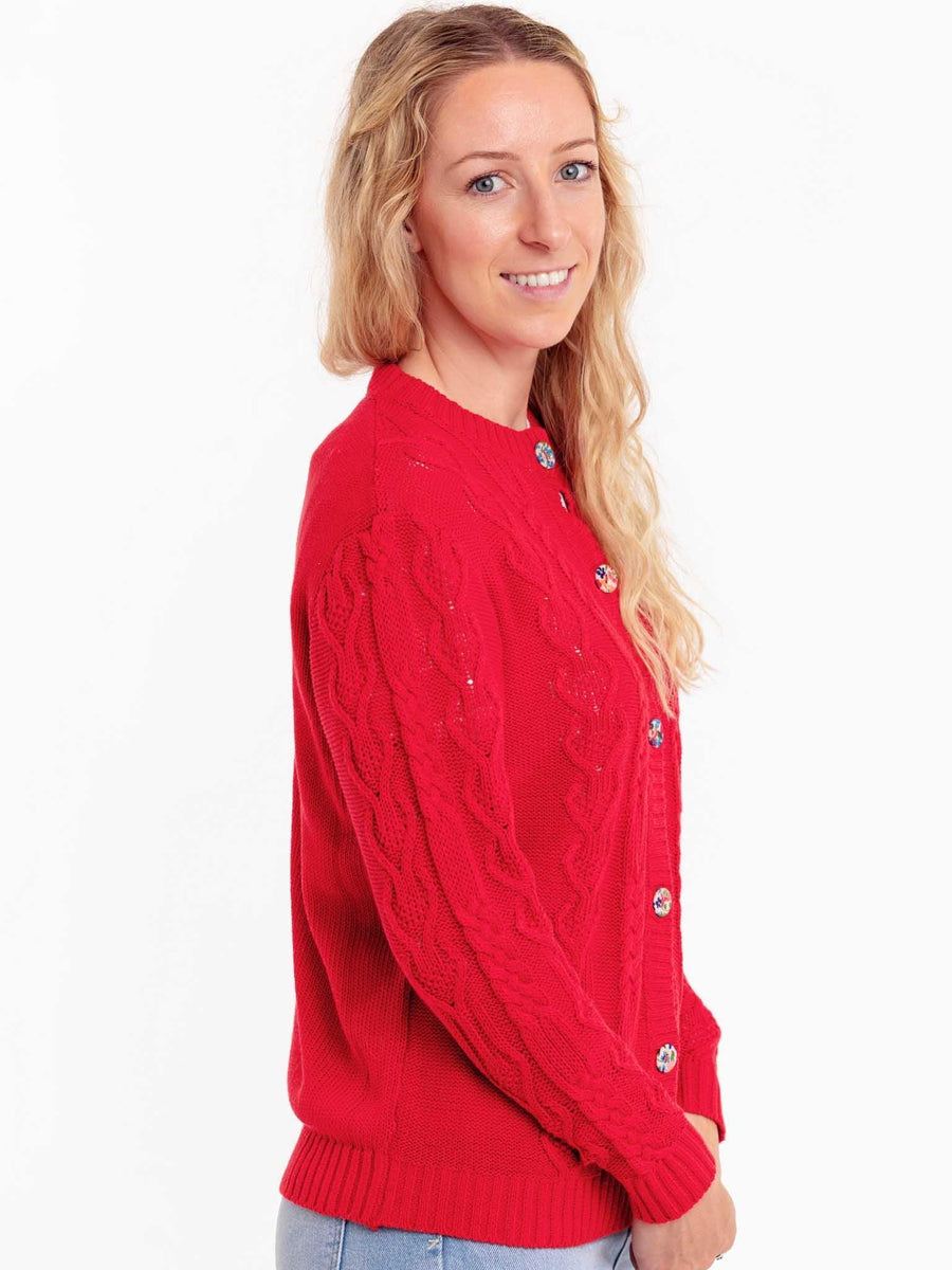 Women's Willow Red Cardigan