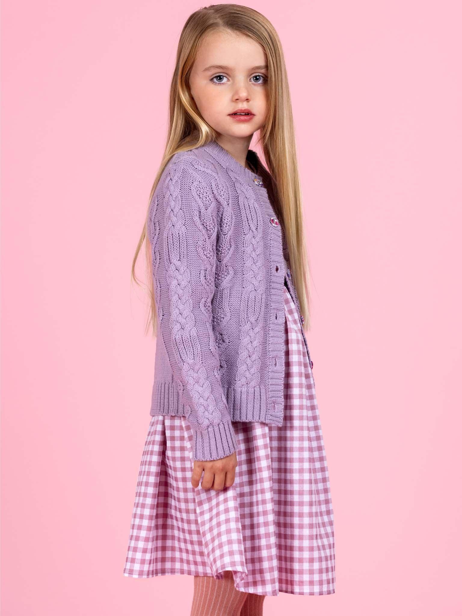 Purple cardigan