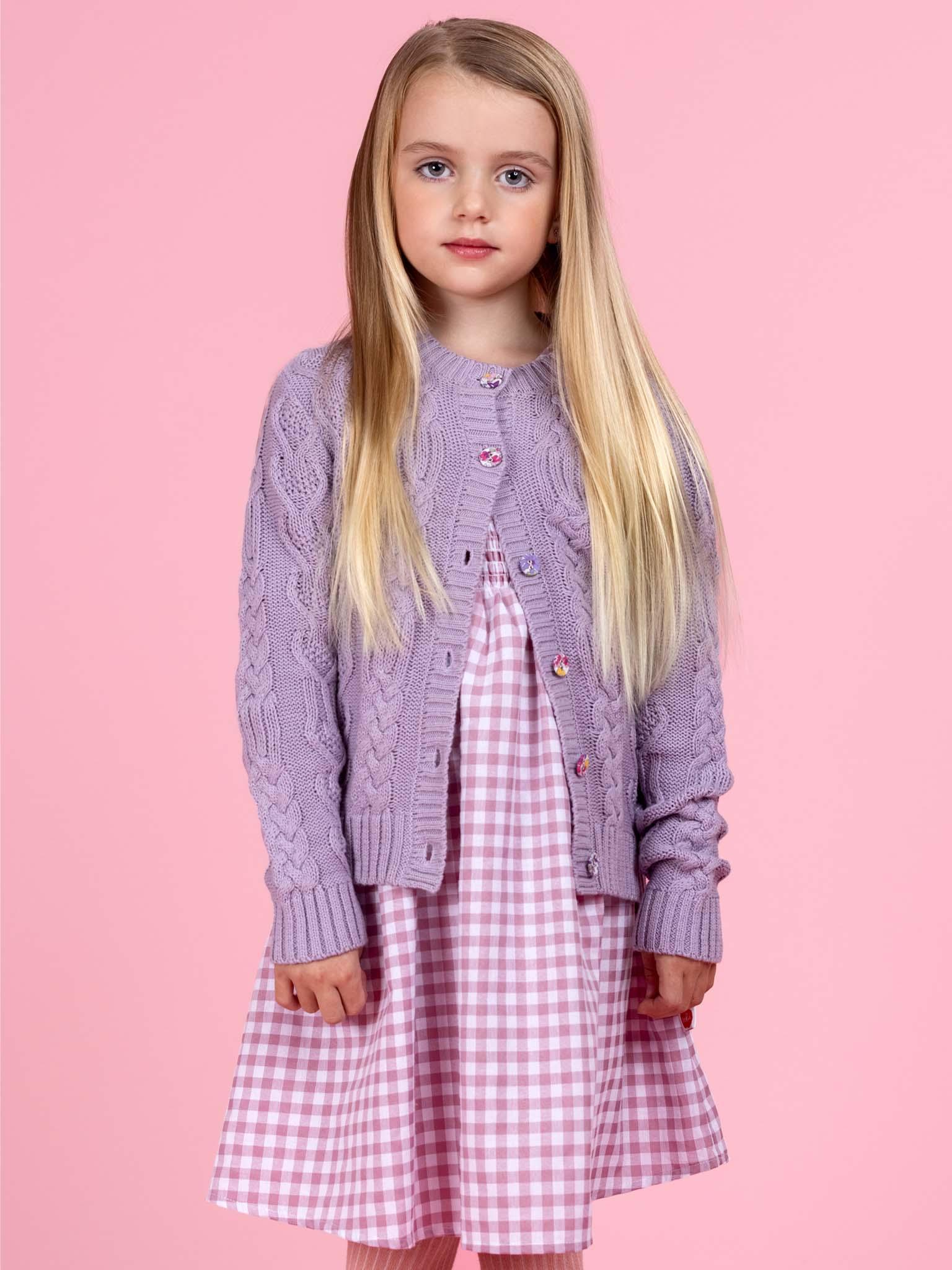 Purple cardigan