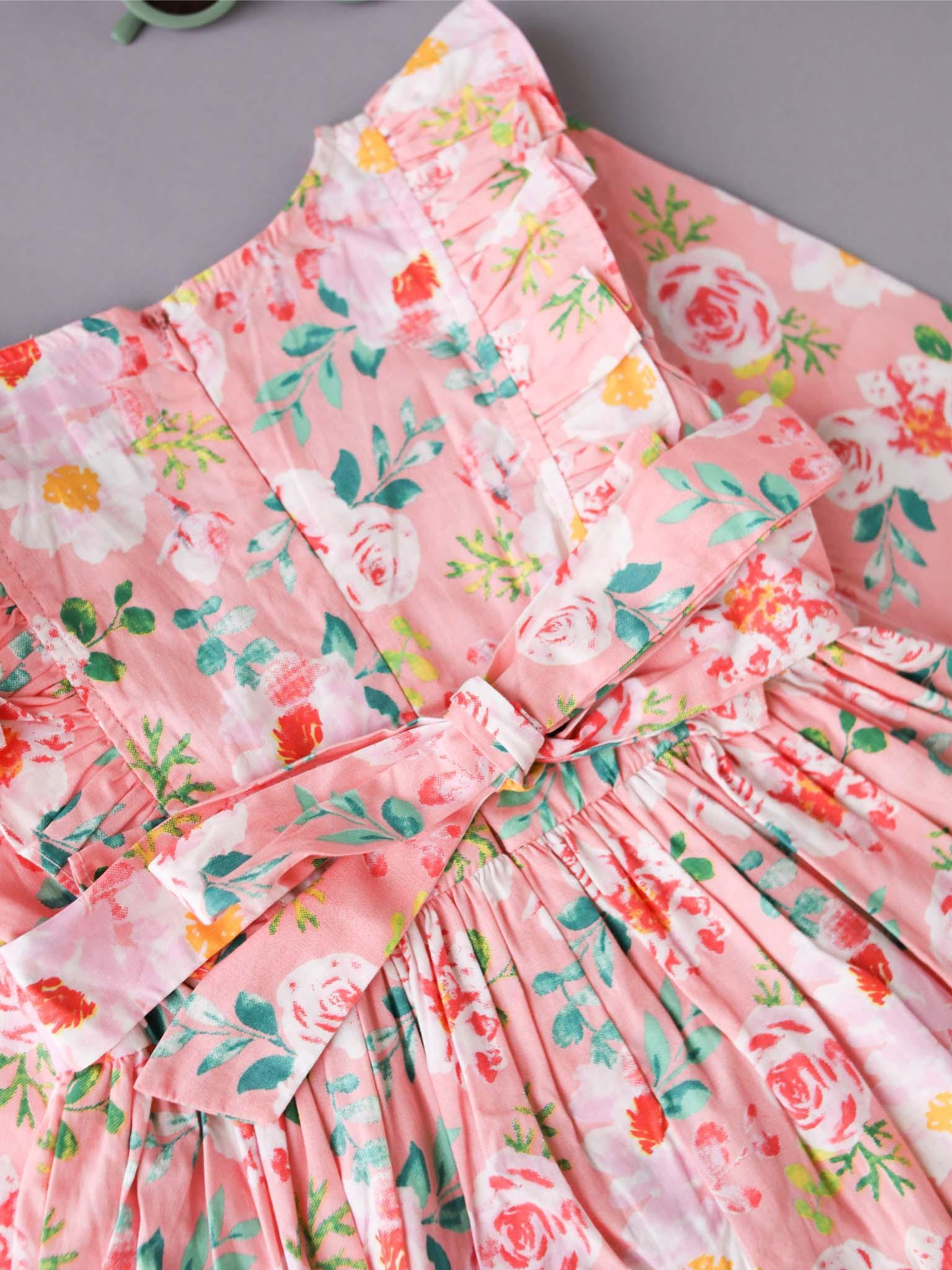 Penelope Pink Watercolour Dress - Oobi