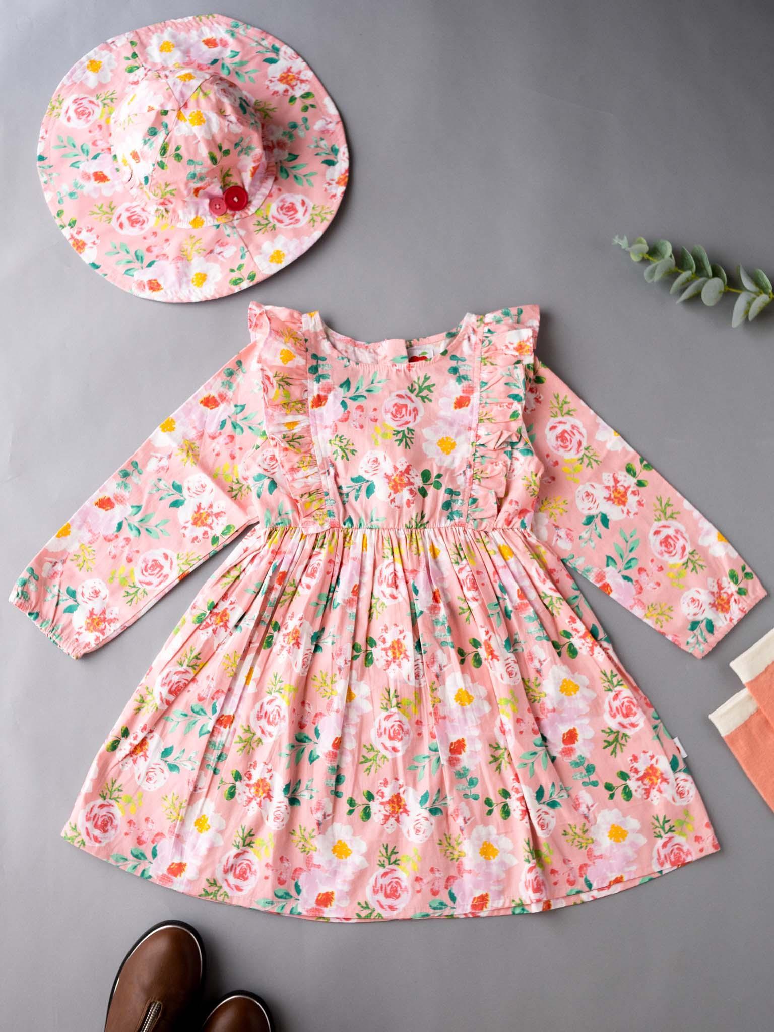 Penelope Pink Watercolour Dress - Oobi
