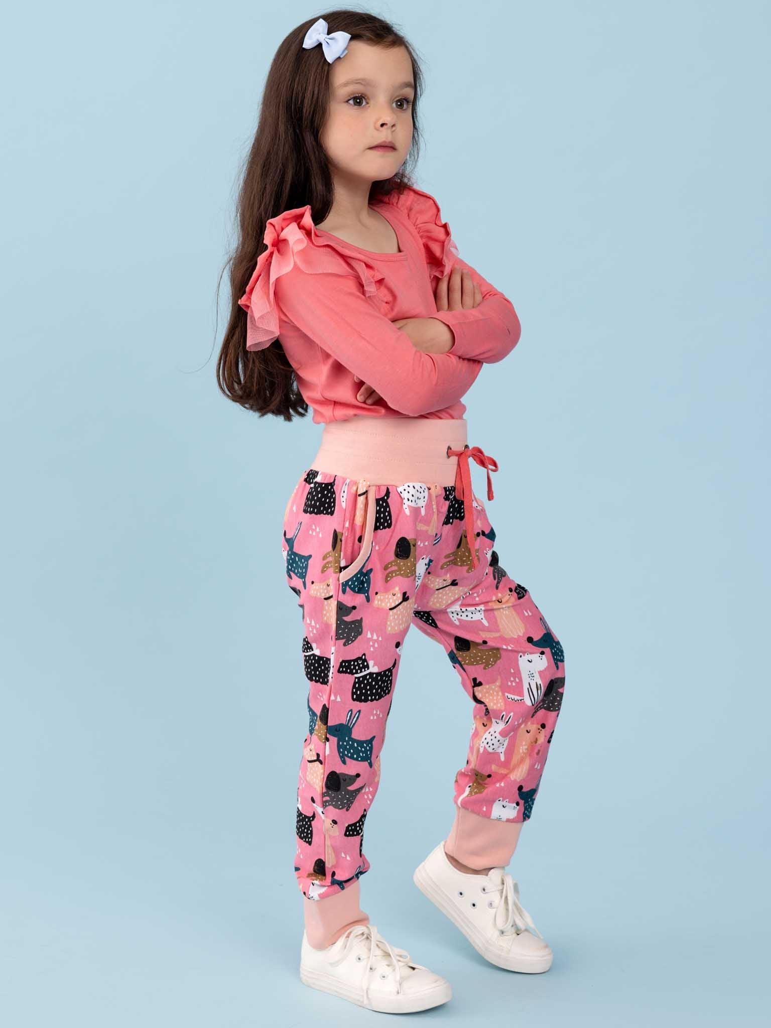 Pink Doggo Soft Jersey Pants - Oobi