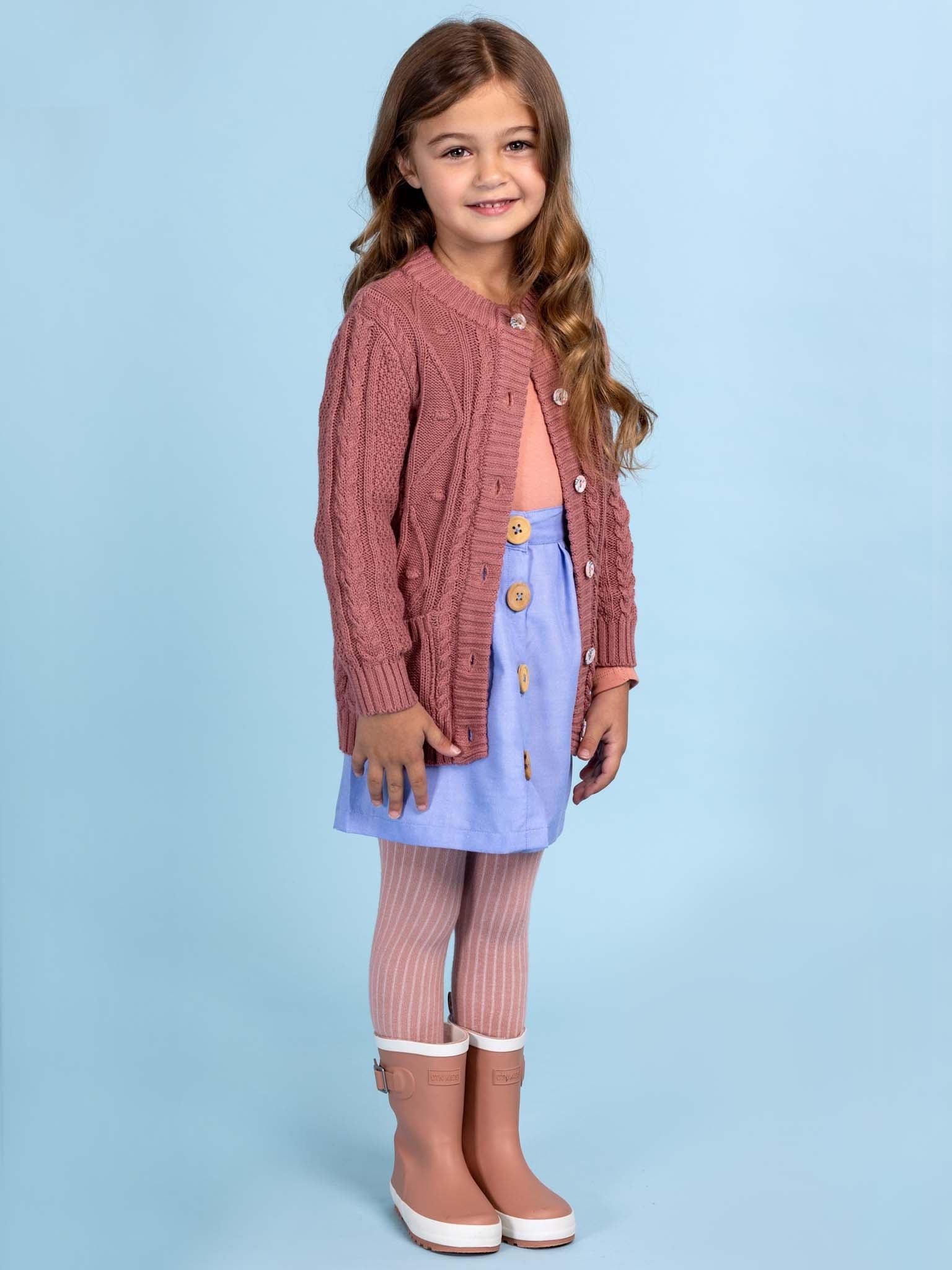 Dusky Pink Rib Tights