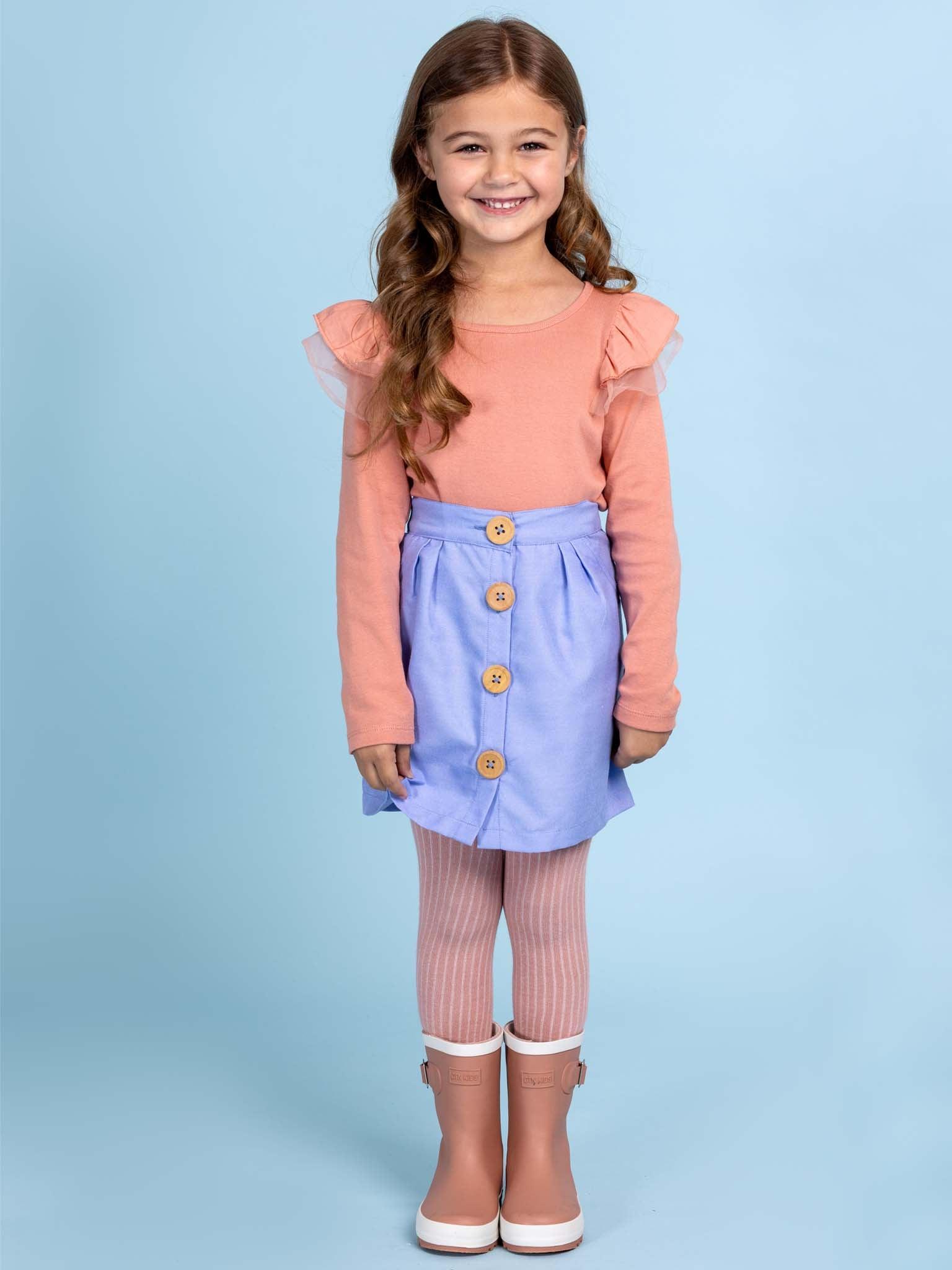Dusky Pink Rib Tights