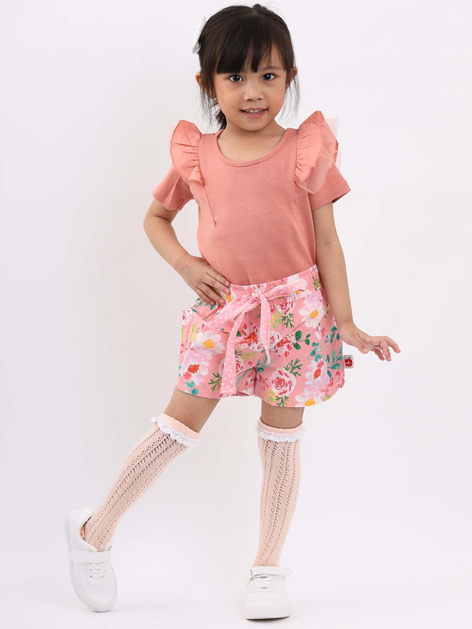Lyla Pink Watercolour Shorts - Oobi