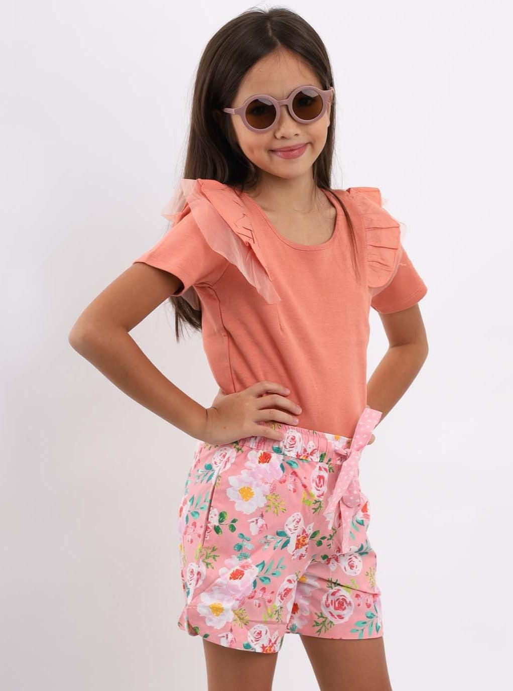 Lyla Pink Watercolour Shorts - Oobi