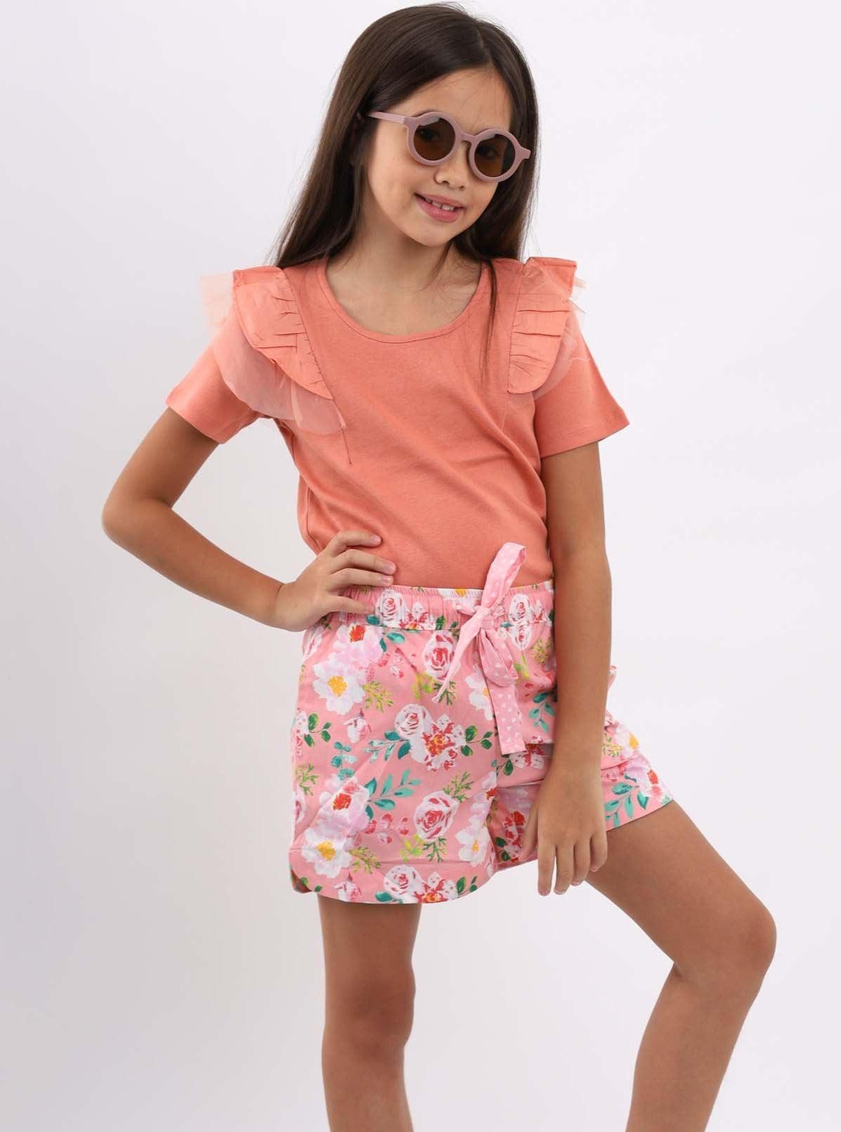 Lyla Pink Watercolour Shorts - Oobi