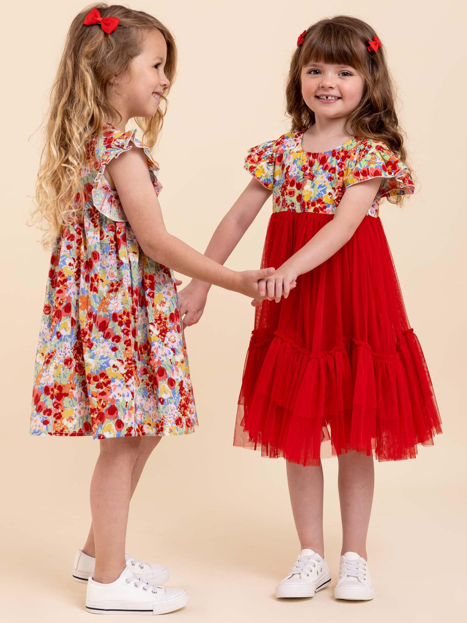 Vivienne Red Wildflower Dress - Oobi