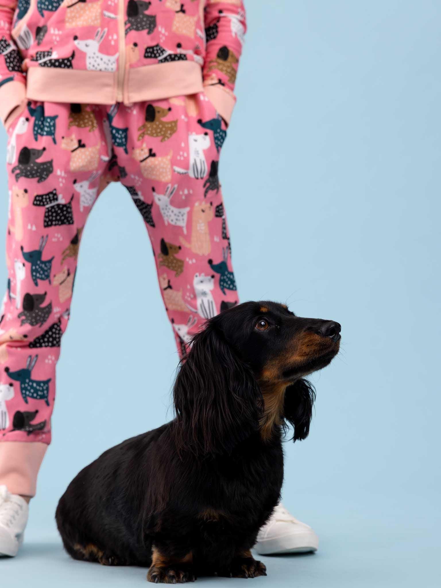 Pink Doggo Soft Jersey Pants - Oobi