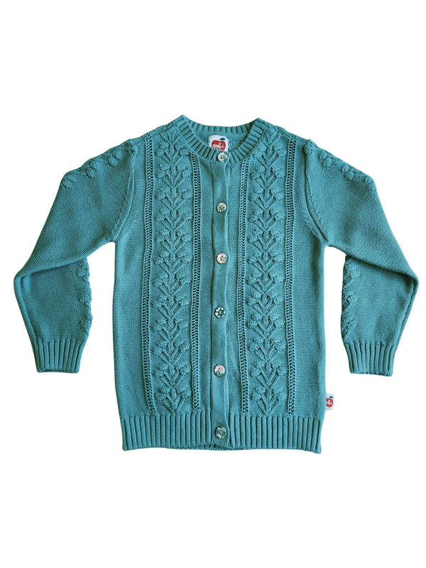 Teal Floral Cardigan