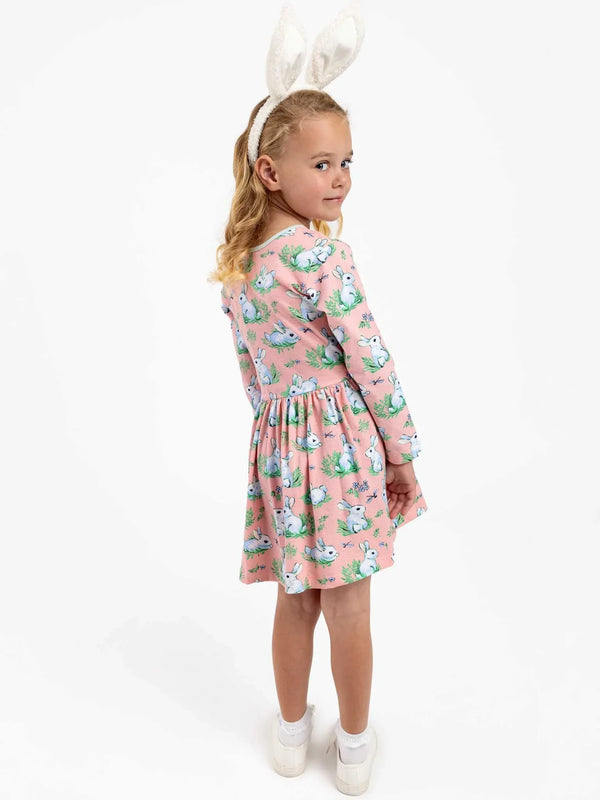Pink Bun Bun Long Sleeve Amelie Dress