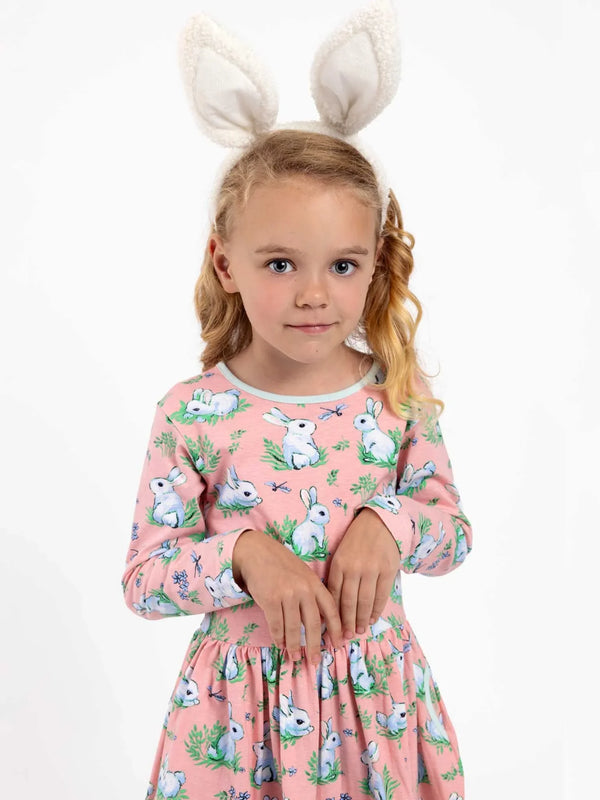 Pink Bun Bun Long Sleeve Amelie Dress