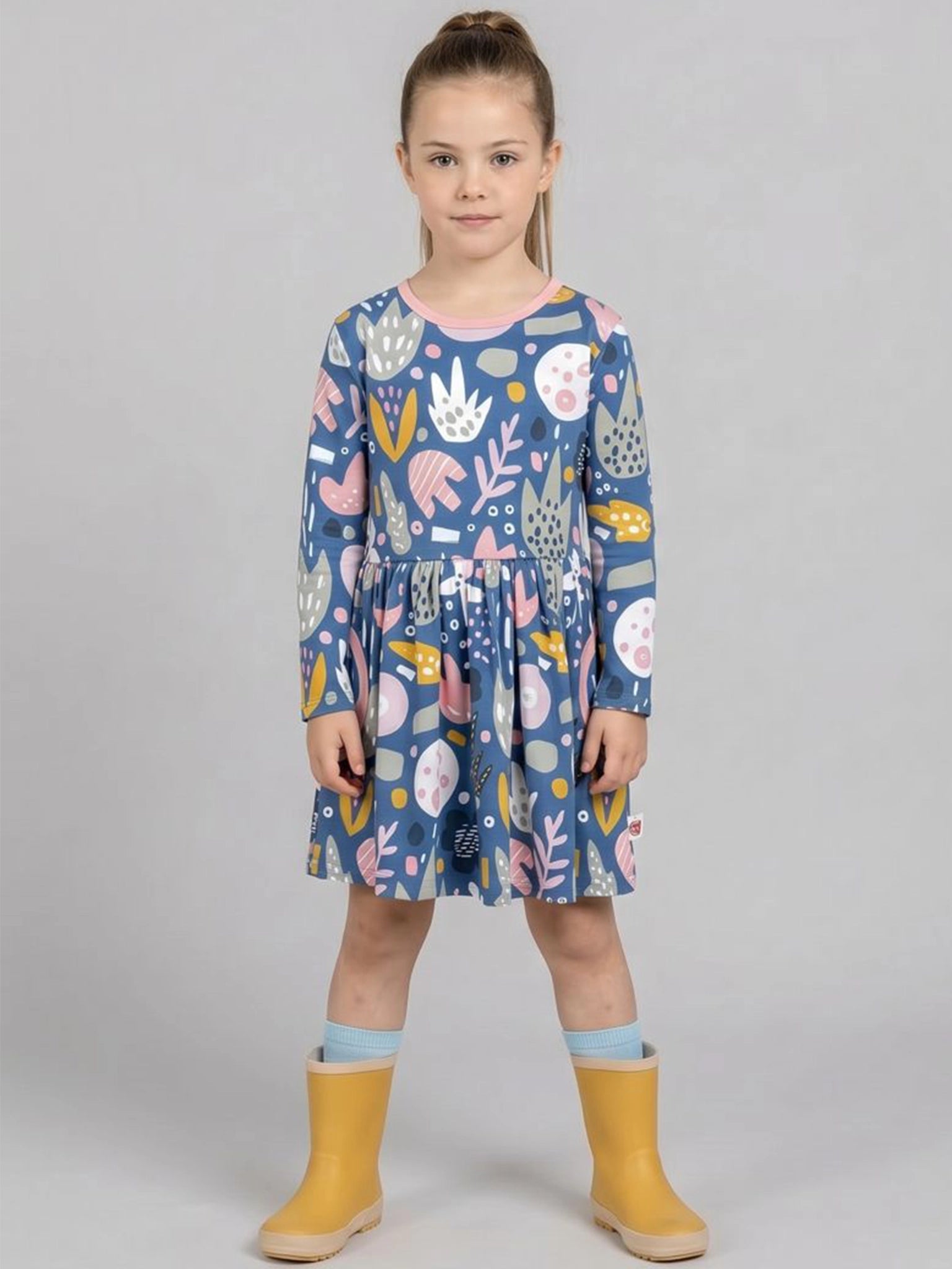 Navy Jungle Jersey Amelie Dress