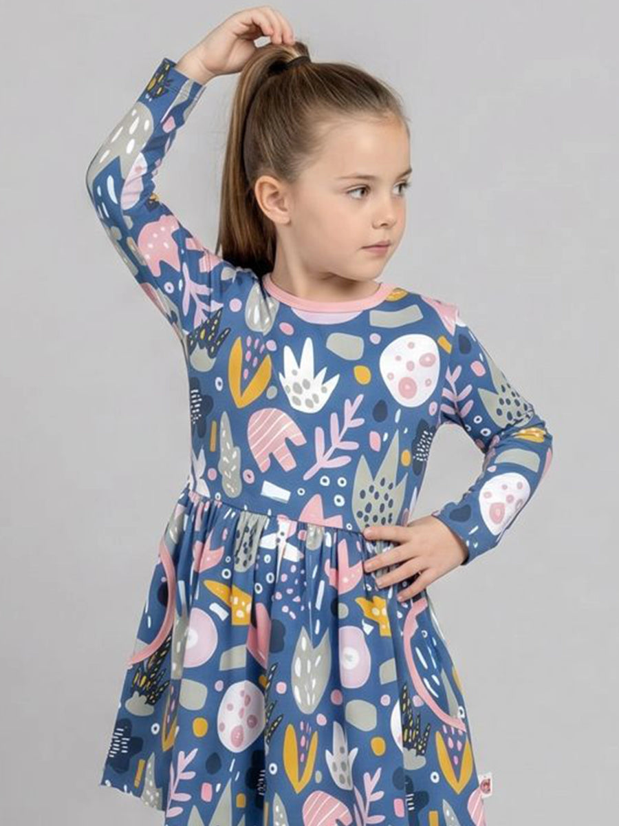 Navy Jungle Jersey Amelie Dress