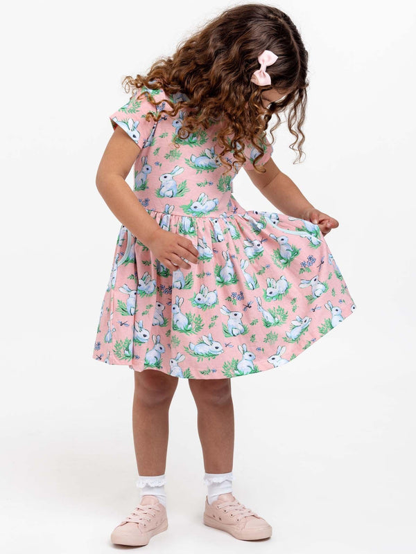 Pink Bun Bun Short Sleeve Amelie Dress