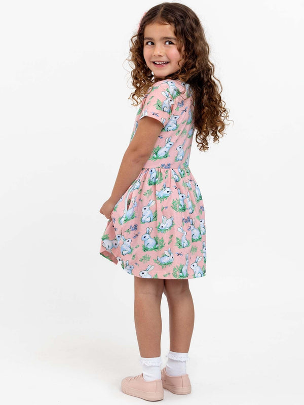 Pink Bun Bun Short Sleeve Amelie Dress