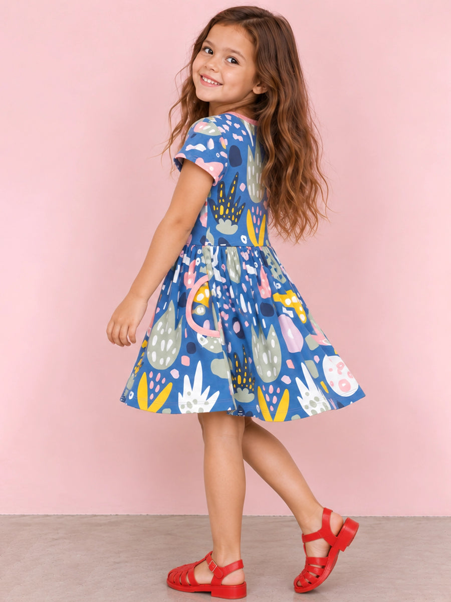 Navy Jungle Amelie Skater Dress