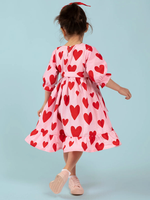 Big Heart Girls’ Midi Dress