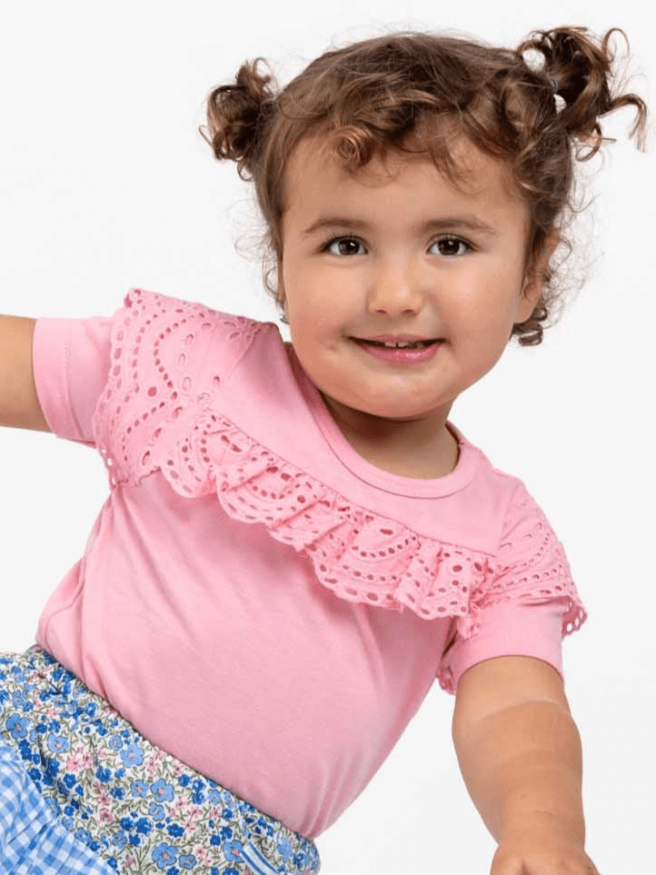 Lace Front Light Pink Tee - Oobi