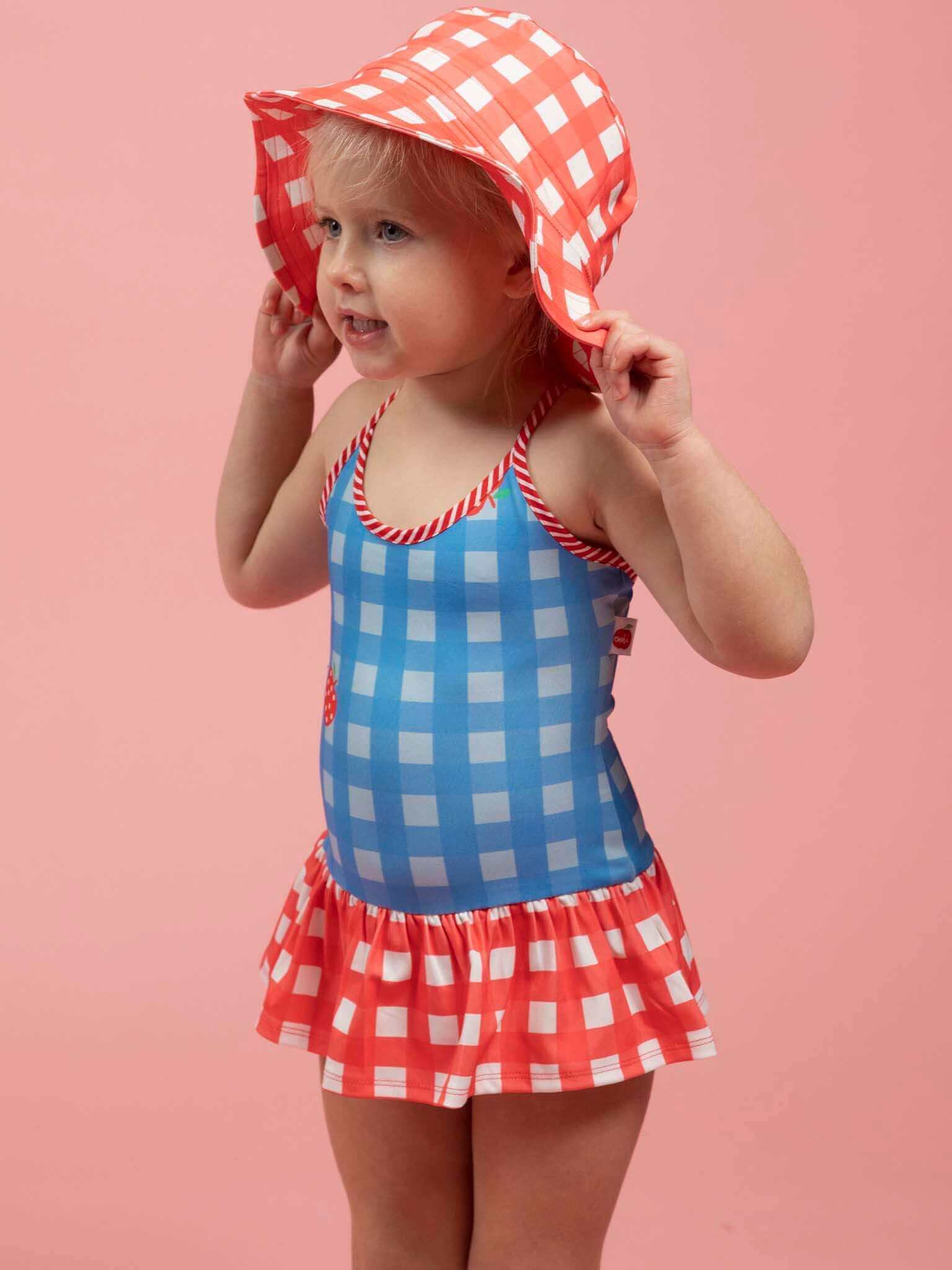 SPF 50 Gingham Swimsuit with Adjusters