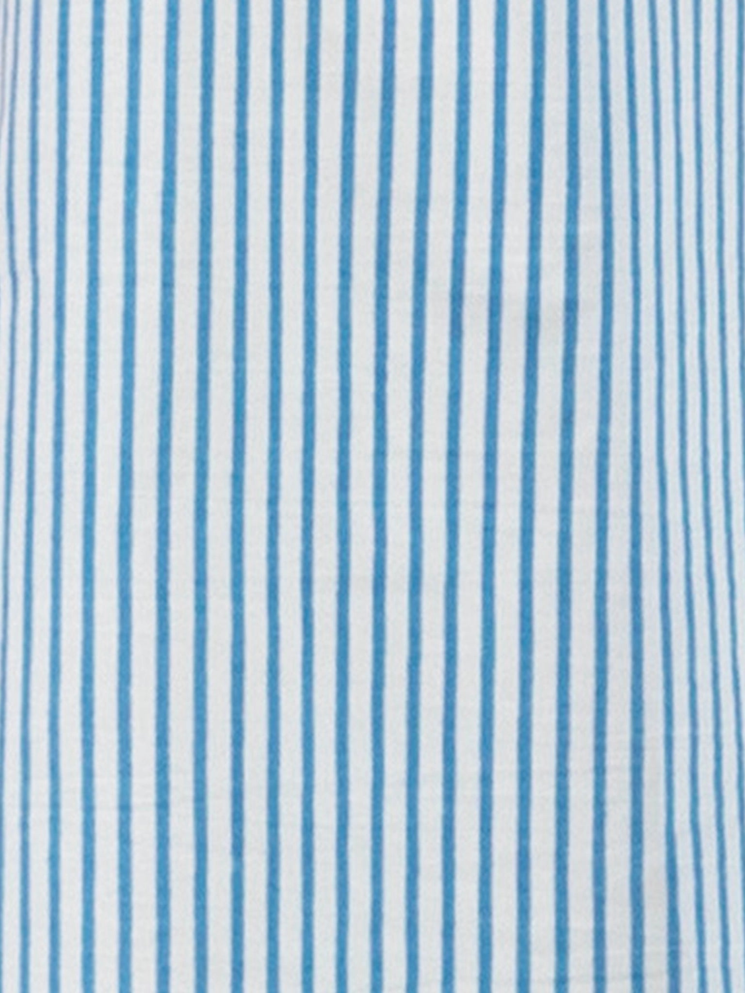 The Women's Blue Stripe Maxi Dress by Blue Stripe features a vertical blue and white striped pattern, ethically made from cotton for a stylish look.