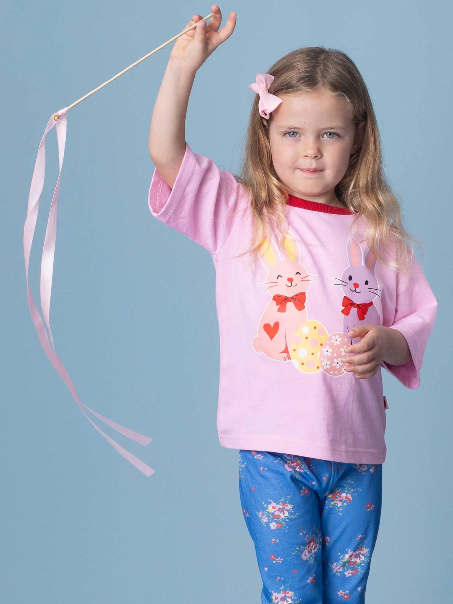 Bunnies Tee with Red Binding - Personalise it!
