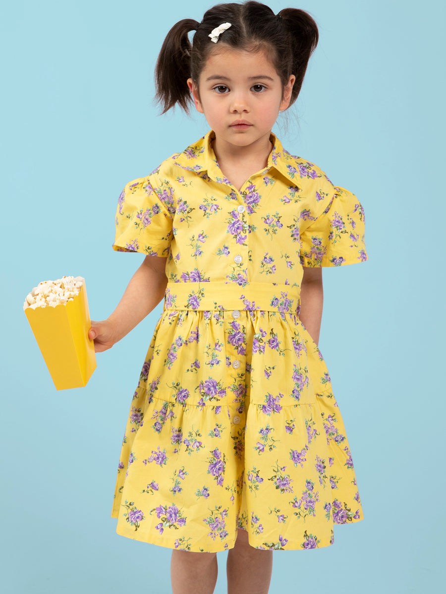 Buttercup Tiered Shirt Dress