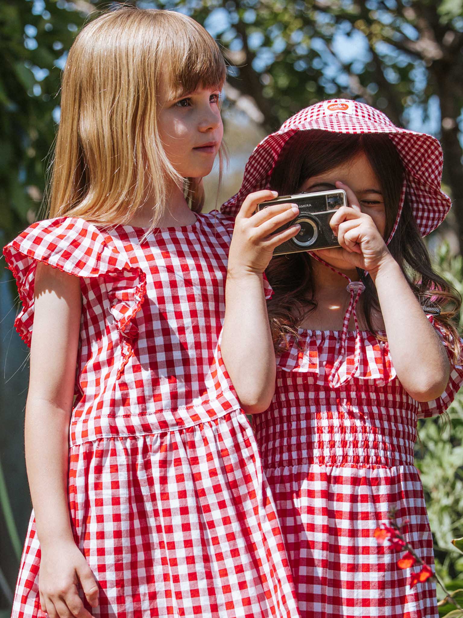 Red Gingham Baby Hat - Oobi