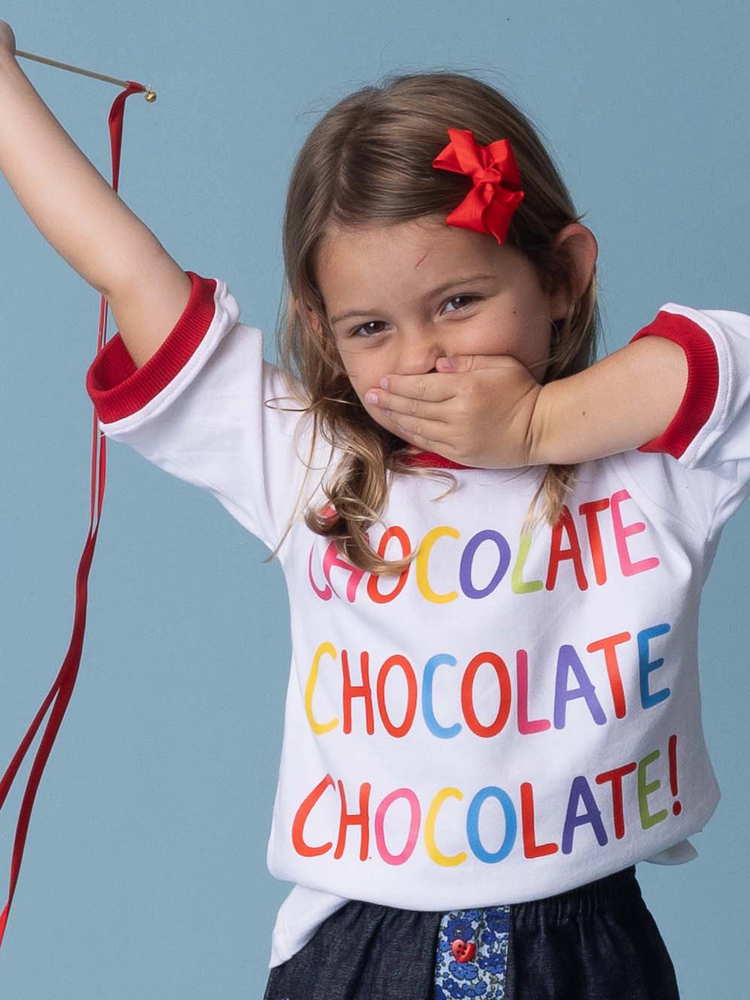 Chocolate Tee with Red Binding - Personalise it!
