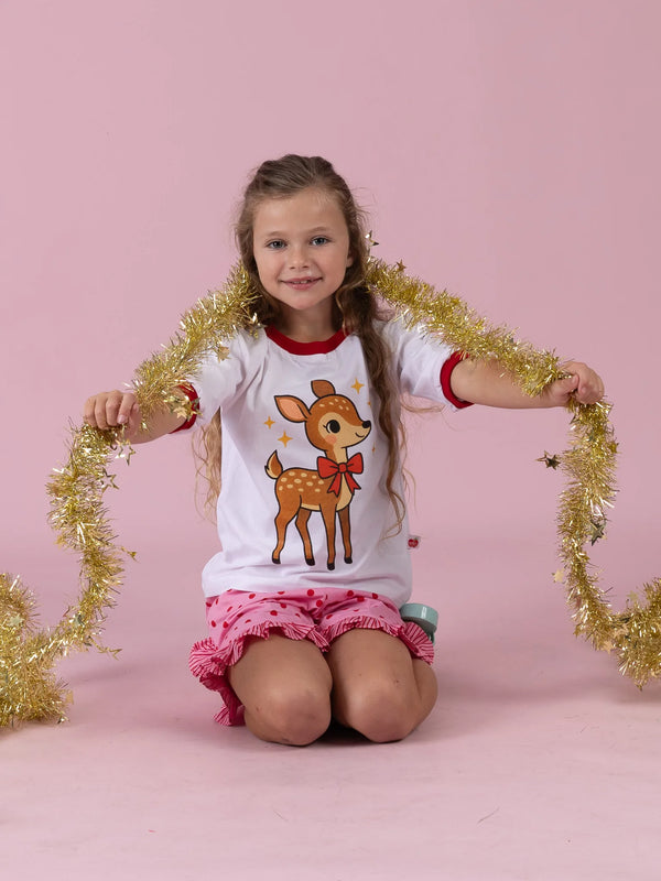 Christmas Deer Tee - White