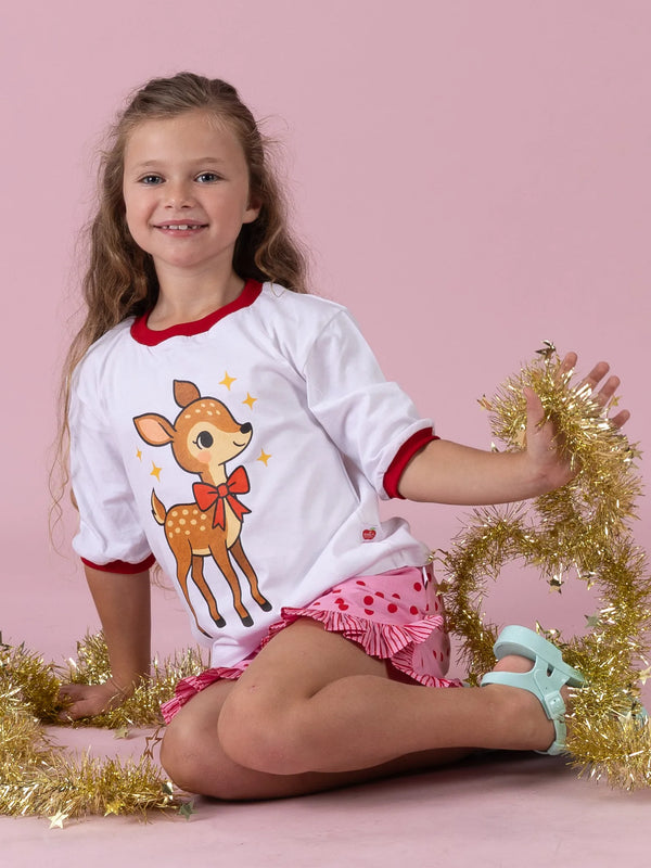 Christmas Deer Tee - White