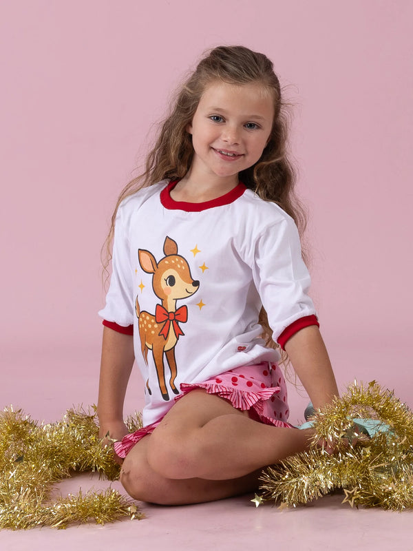 Christmas Deer Tee - White
