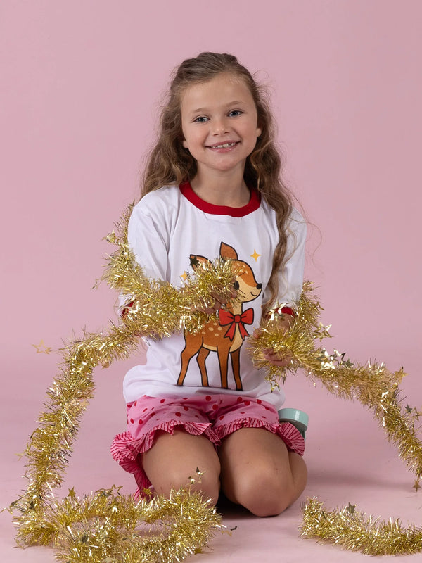 Christmas Deer Tee - White