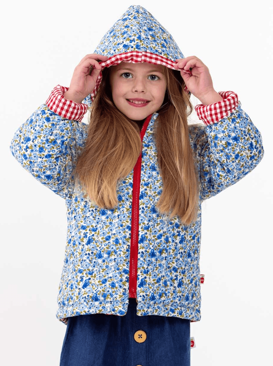 English Flowers Quilted Reversible Jacket - Oobi