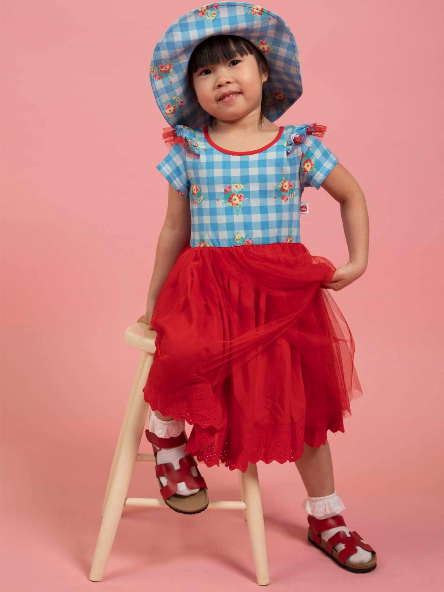 Floral Gingham Tutu Dress