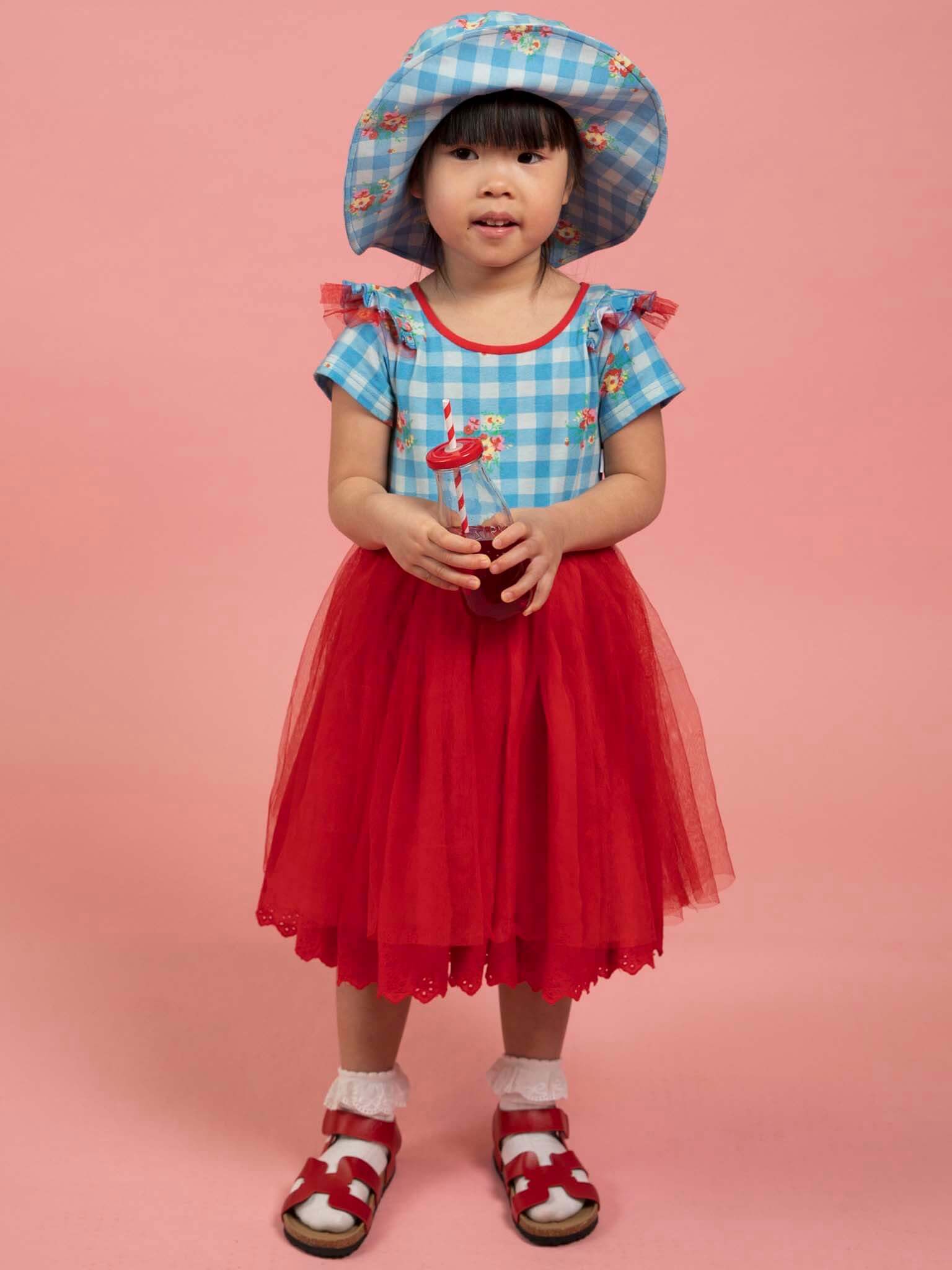 Floral Gingham Tutu Dress