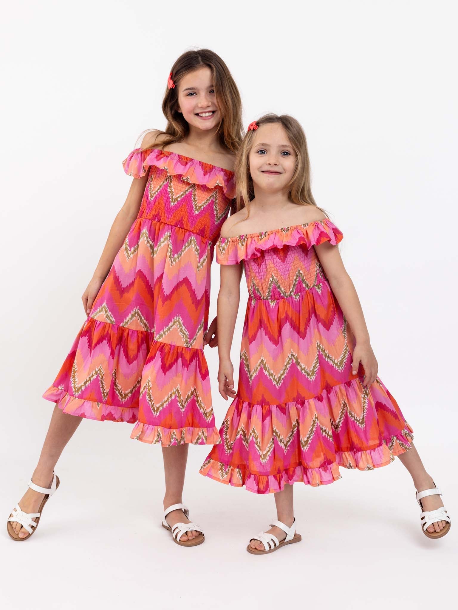 Golden Ikat Garden Party Dress - Oobi