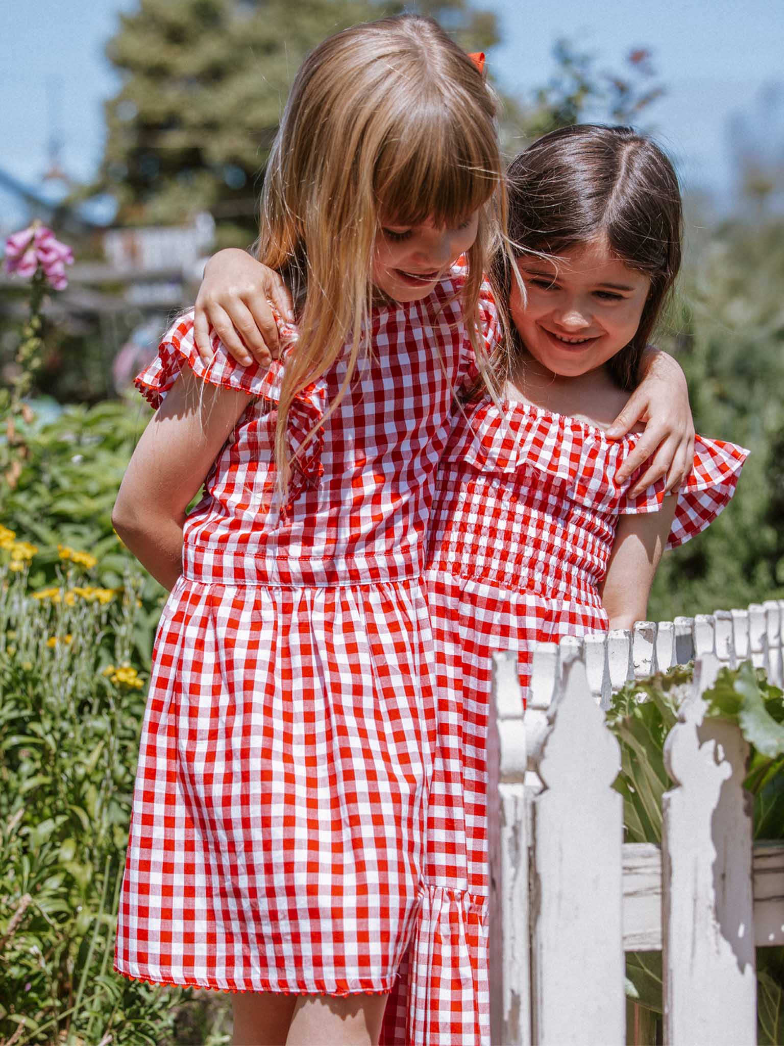 Red Gingham Lacy Dress - Oobi