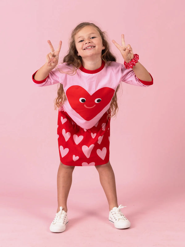 Happy Heart Tee - Pink