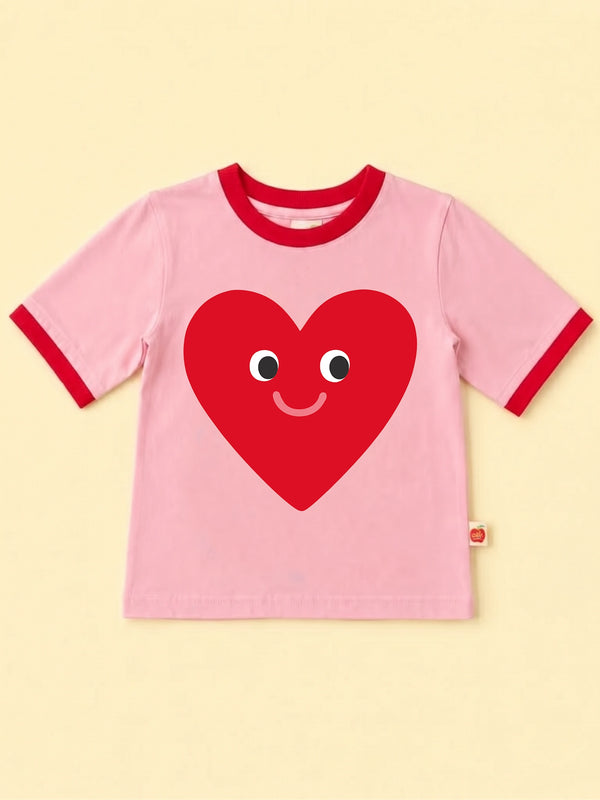Happy Heart Tee - Pink