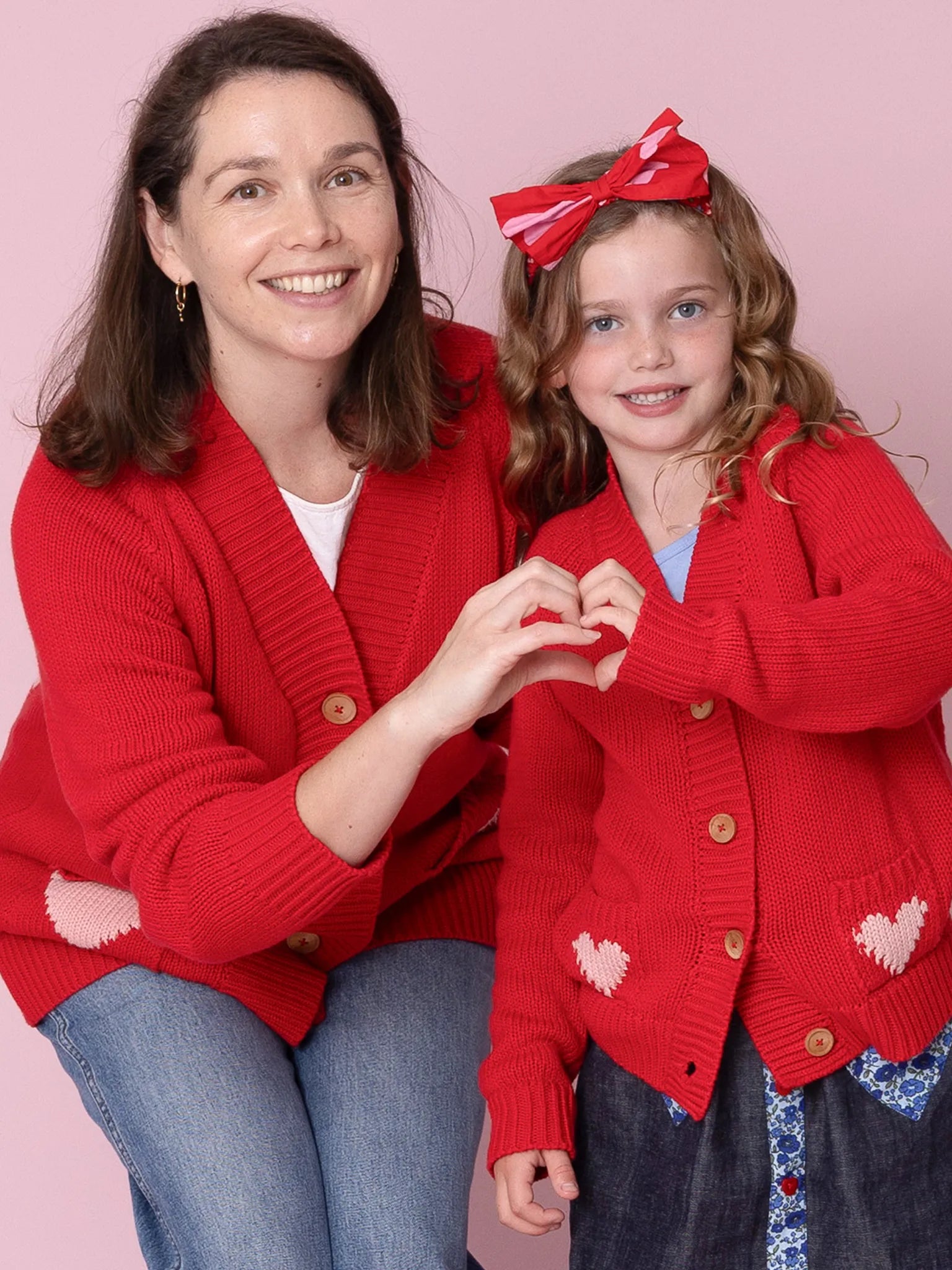 Women's Oversized Heart Chunky Knit Cardigan