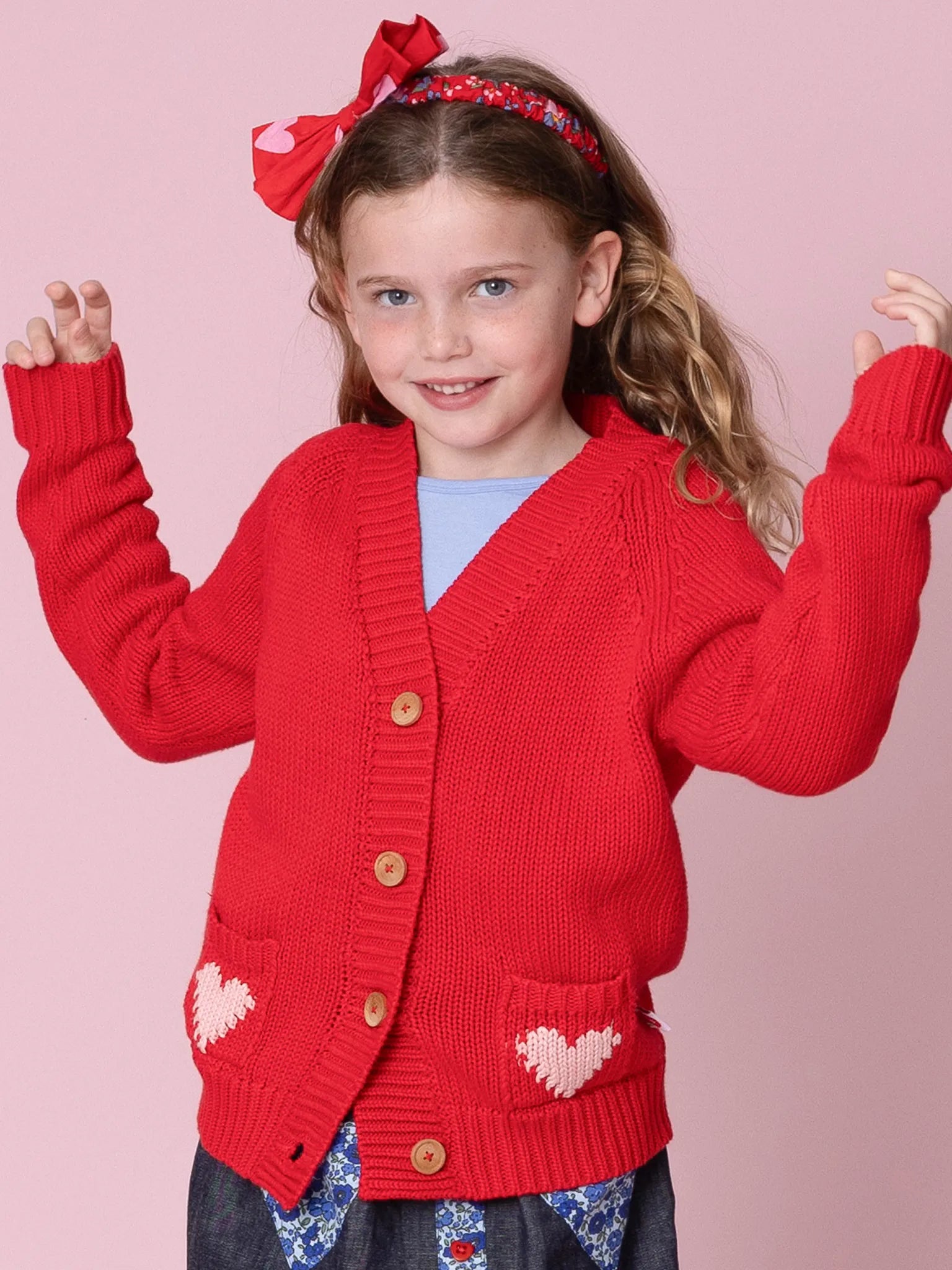 Oversized Heart Chunky Knit Cardigan