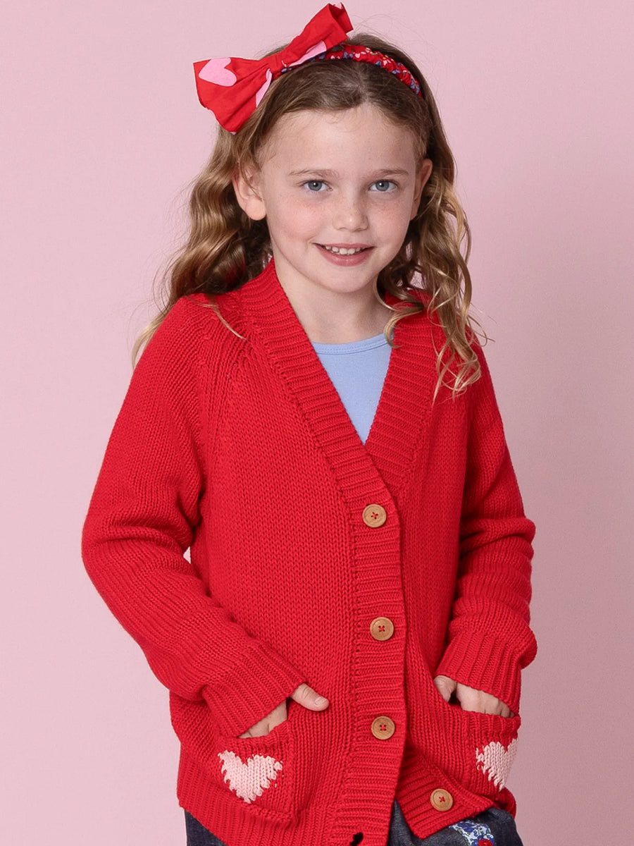 Oversized Heart Chunky Knit Cardigan