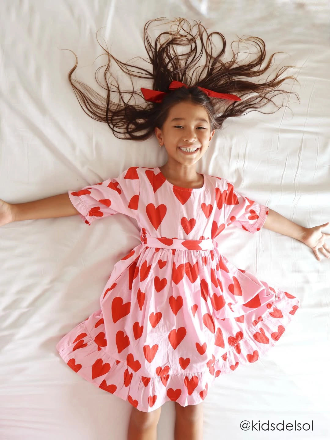 Big Heart Girl's Midi Dress
