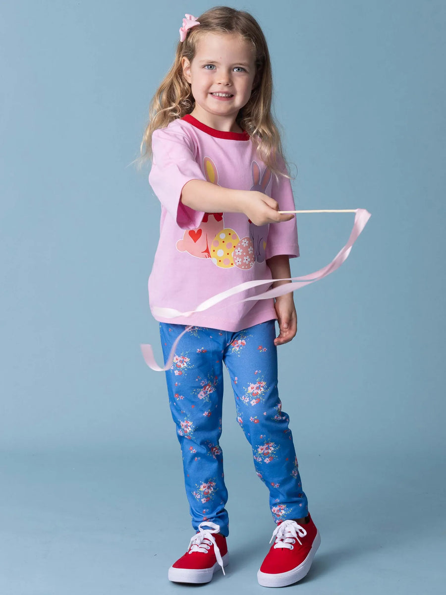 Indigo Bloom Jersey Leggings