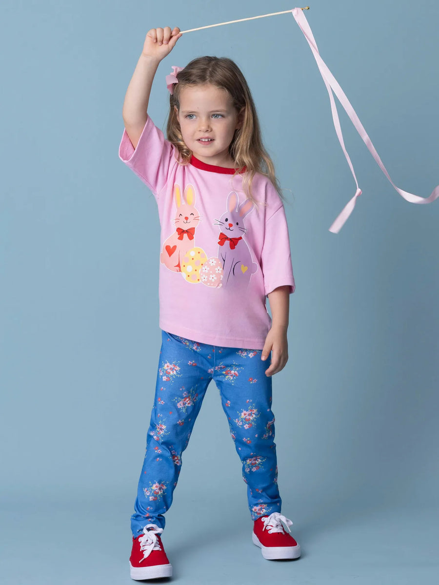 Indigo Bloom Jersey Leggings