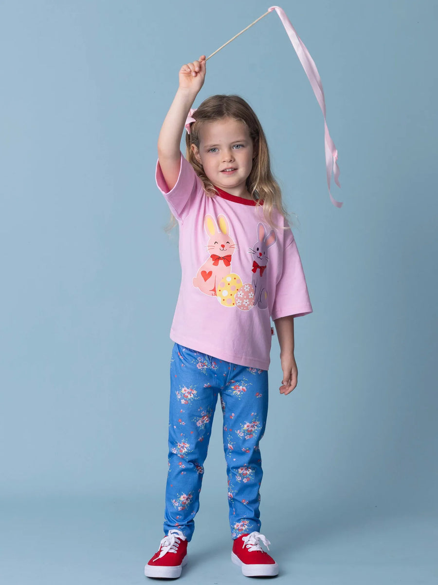 Indigo Bloom Jersey Leggings