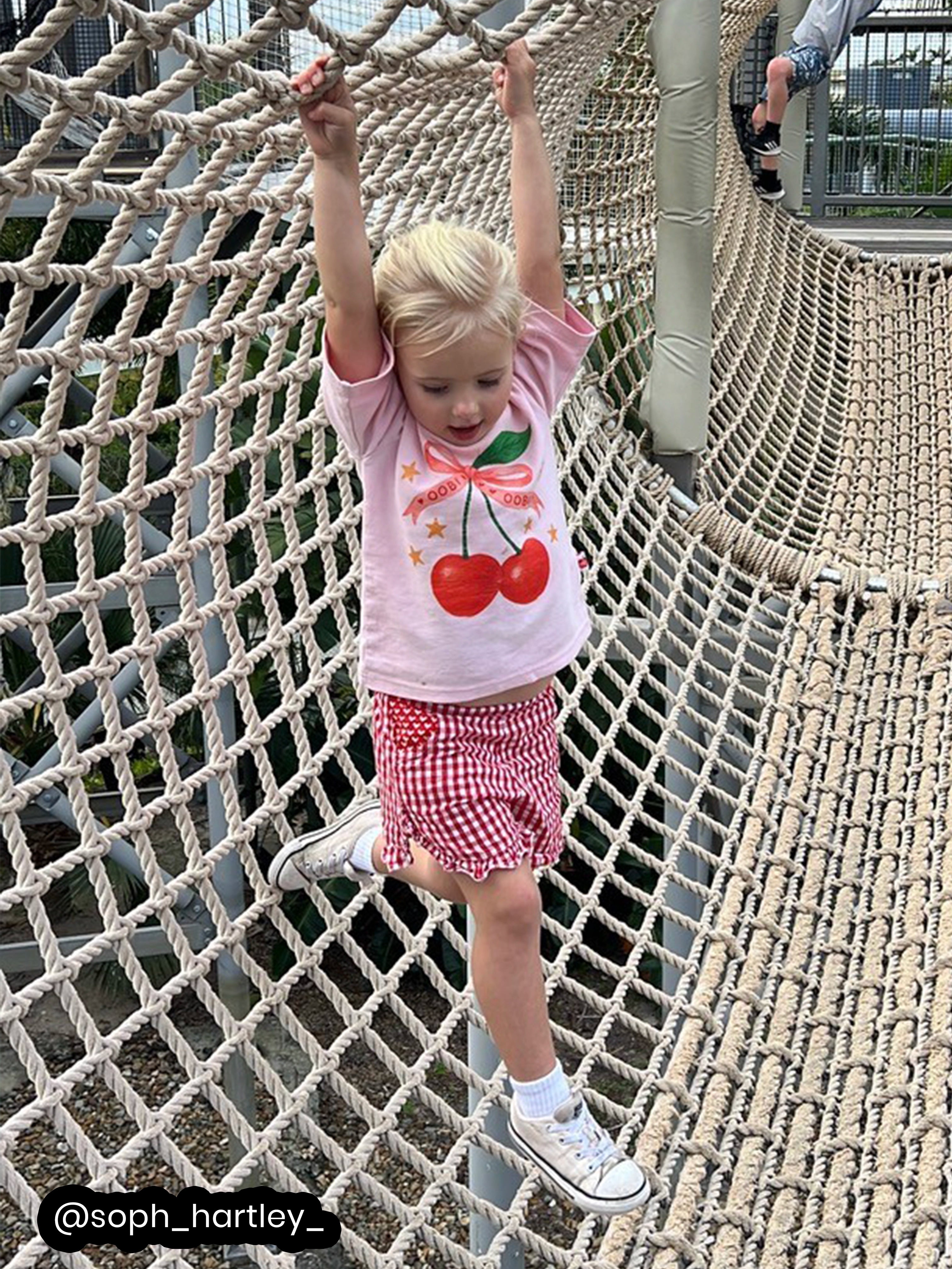 Red Gingham Ruffle Shorts