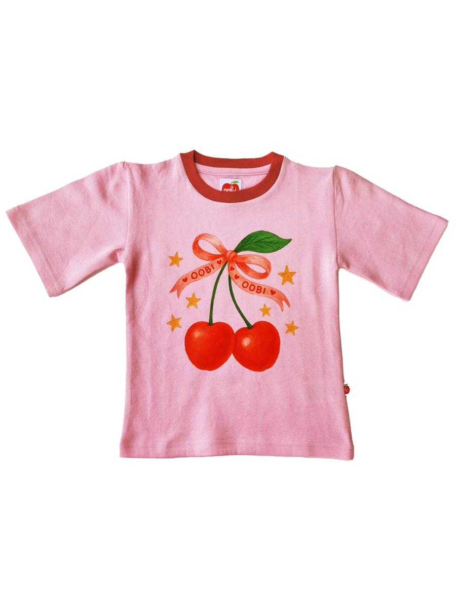 Pink Cherry Tee with Red Binding